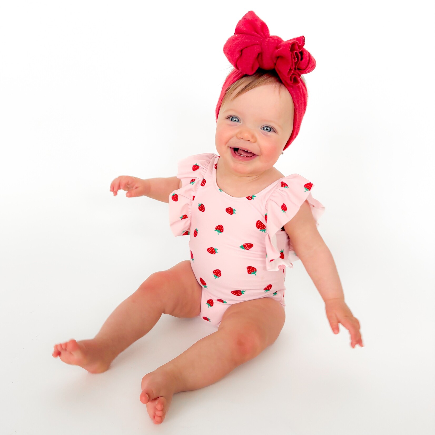 Brave Little Ones Strawberries Ruffle Swim Suit