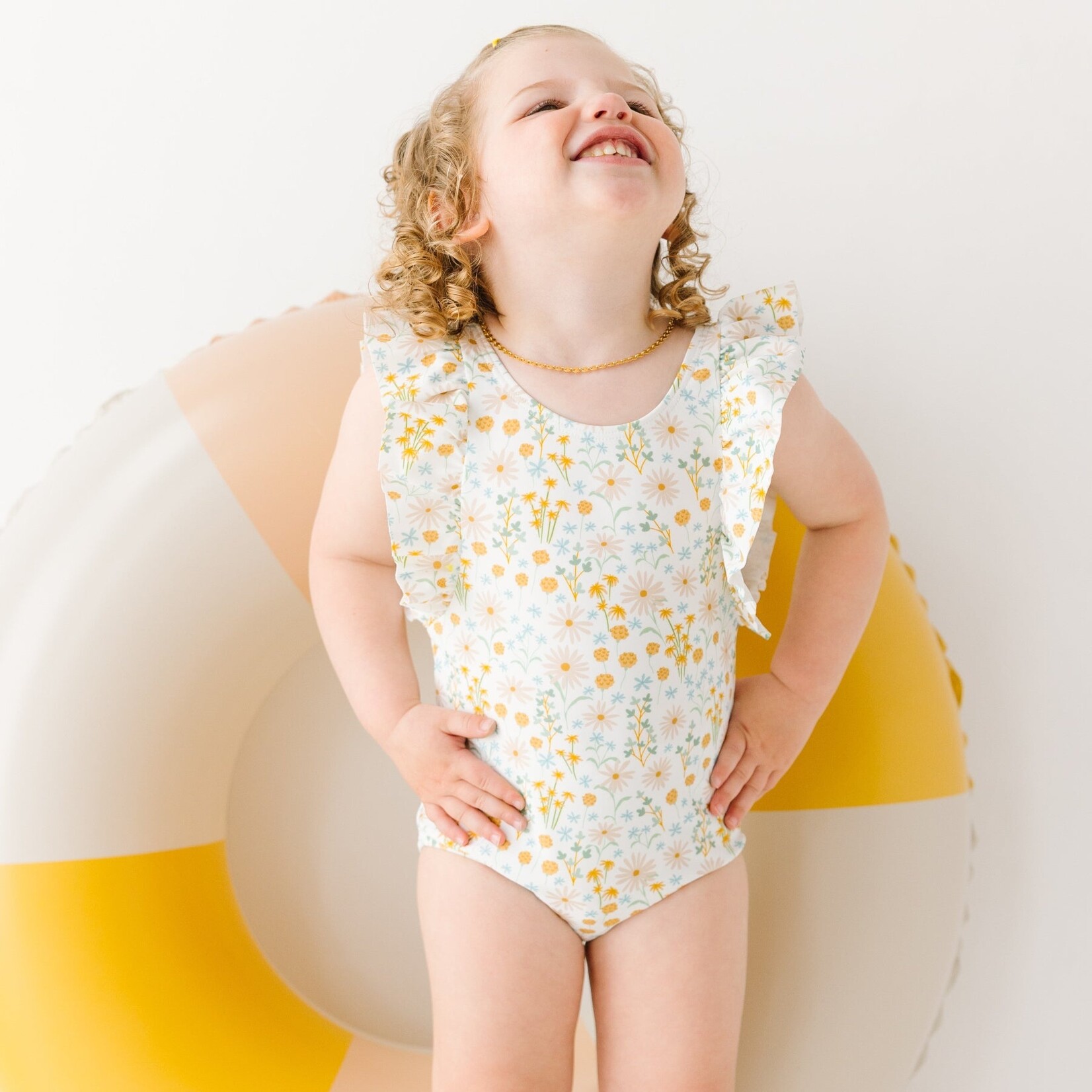 Brave Little Ones Whimsical Floral Ruffle Swim Suit
