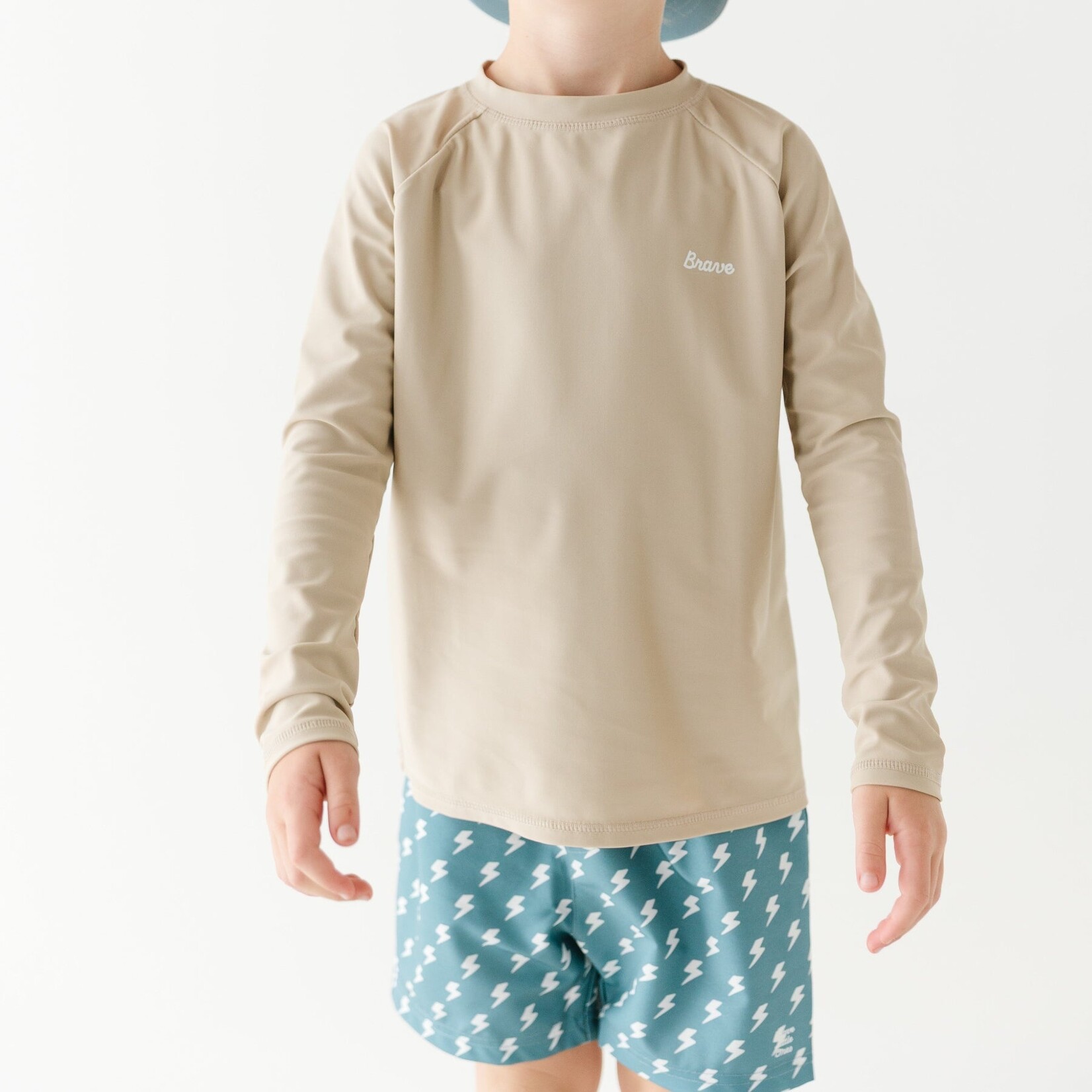 Brave Little Ones Taupe Rash Guard