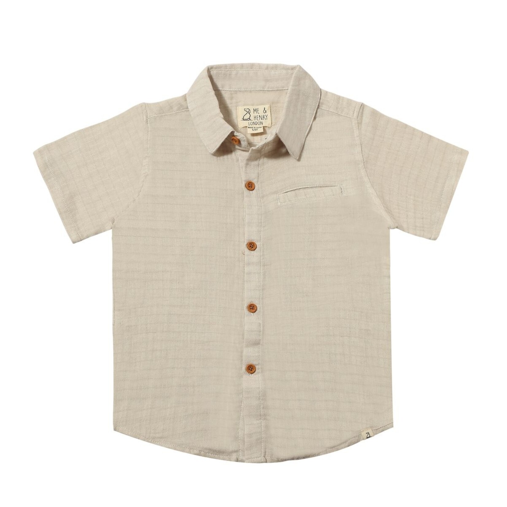 Me & Henry Beige Gauze Newport Shirt