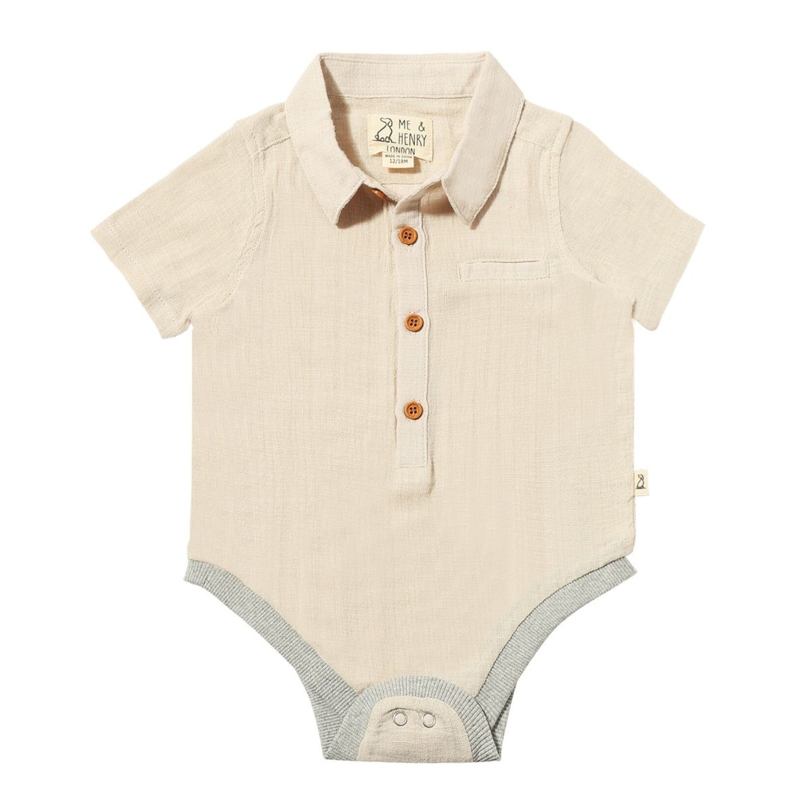 Me & Henry Beige Helford Onesie