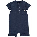 Me & Henry Navy Ribbed Camborne Henley Romper