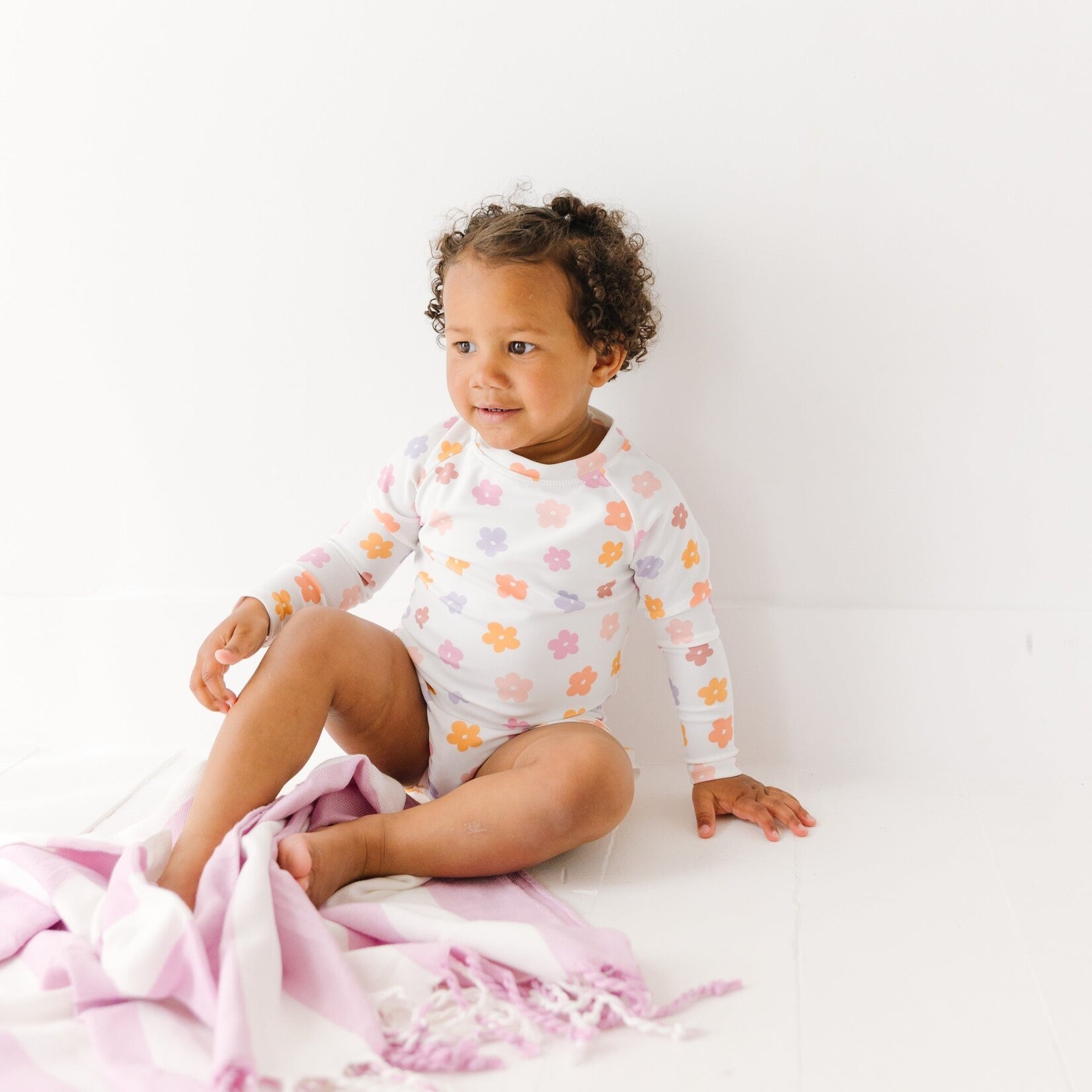 Brave Little Ones Big Daisies Rash Guard Swim Suit