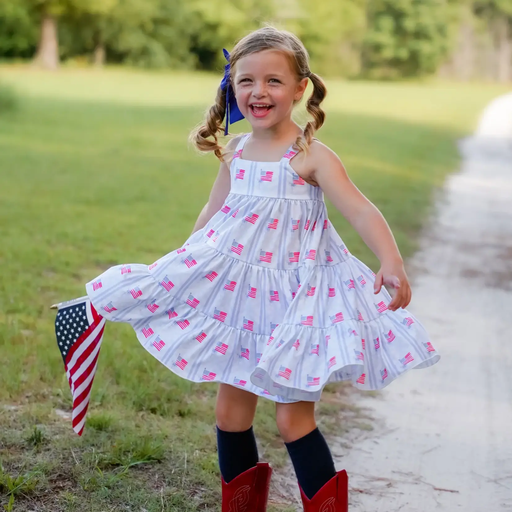 Be Girl Clothing Stars & Stripes Twirler Dress