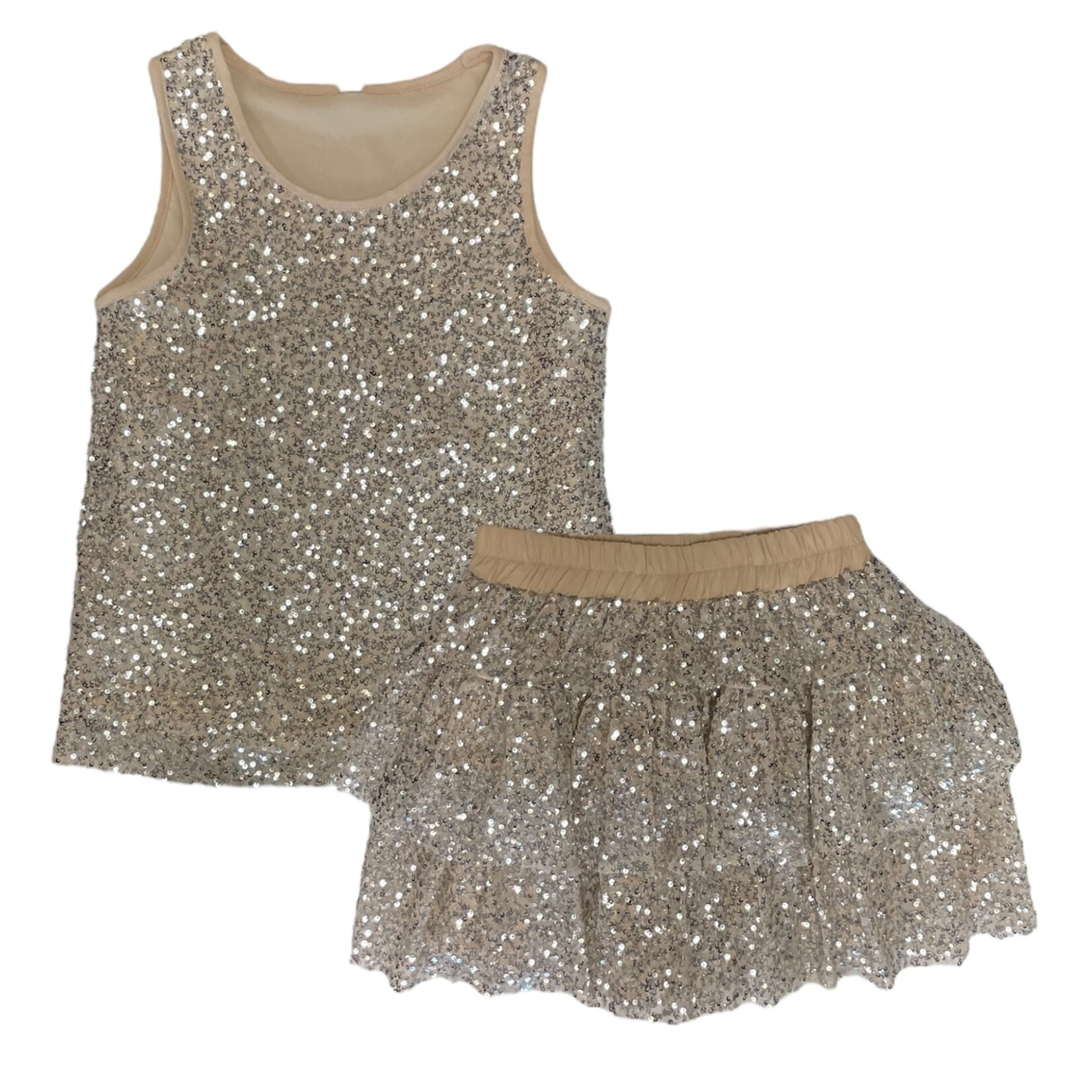 ML Kids Champagne Sequin Skort Set