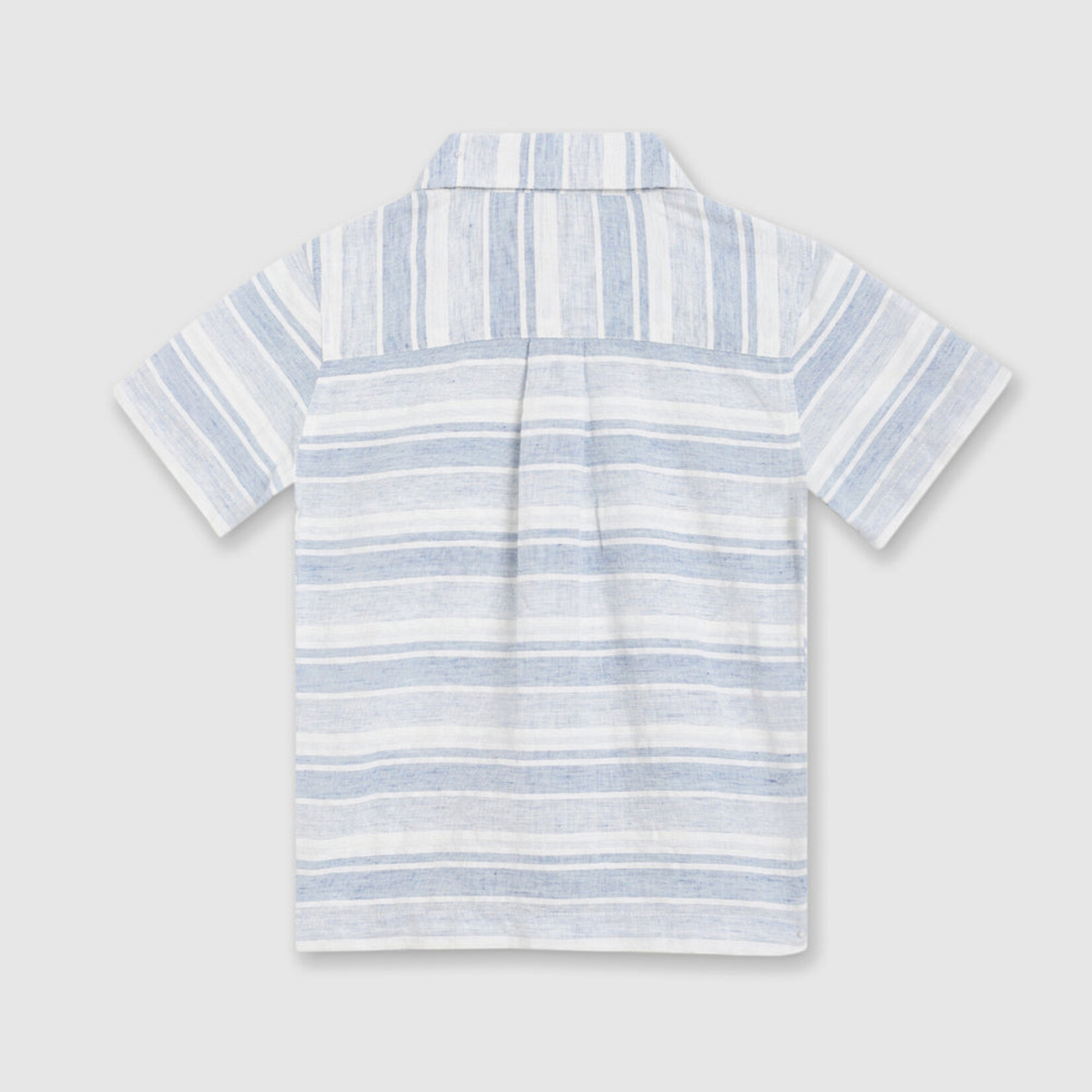 pedal Linen Blue Stripe Button Up Shirt
