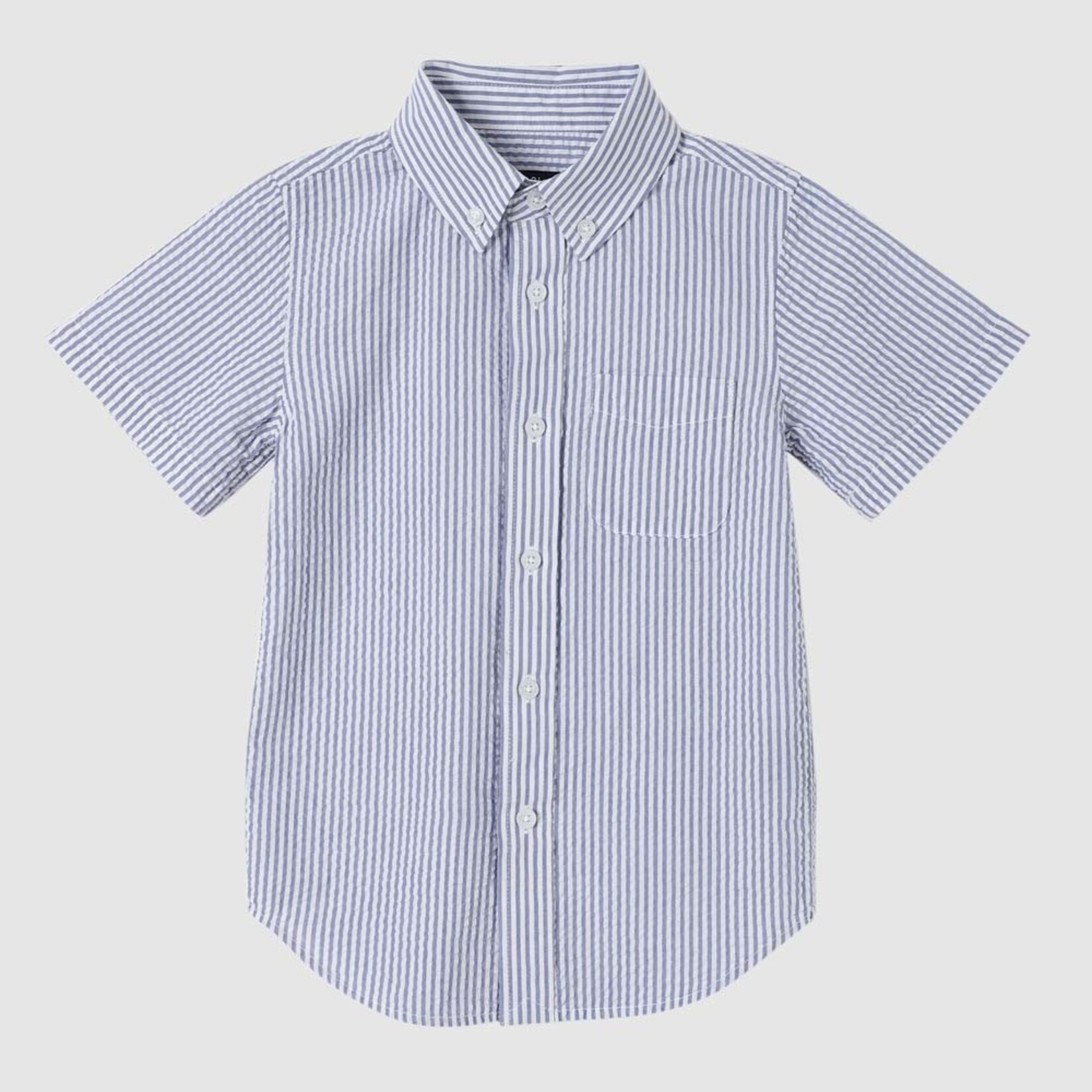 pedal Blue Seersucker Button Up Shirt