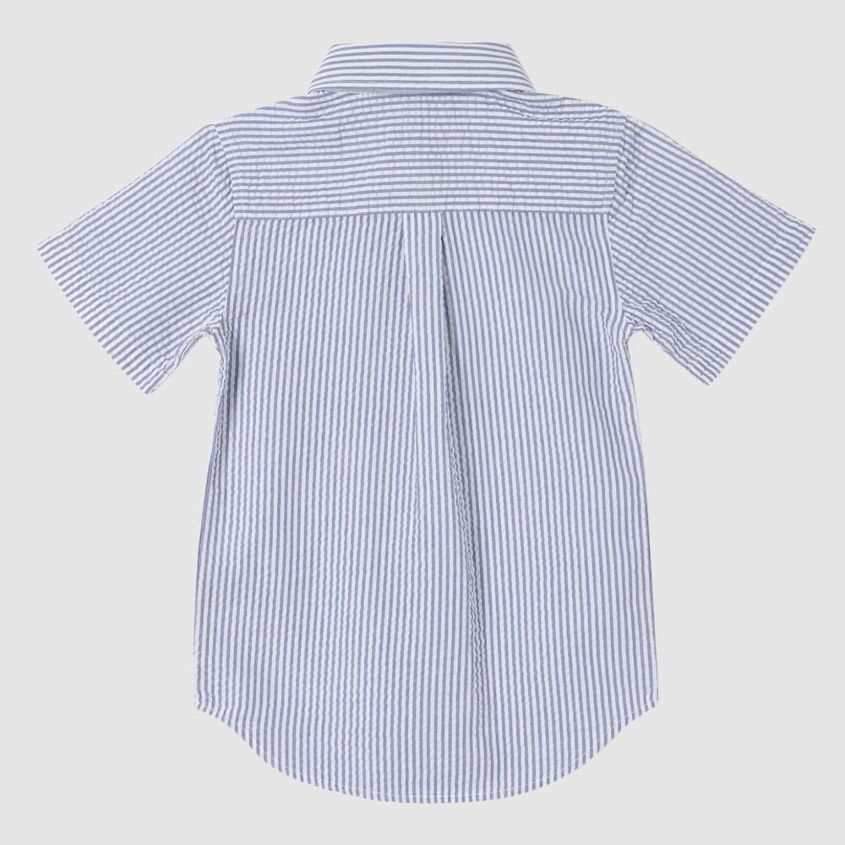 pedal Blue Seersucker Button Up Shirt