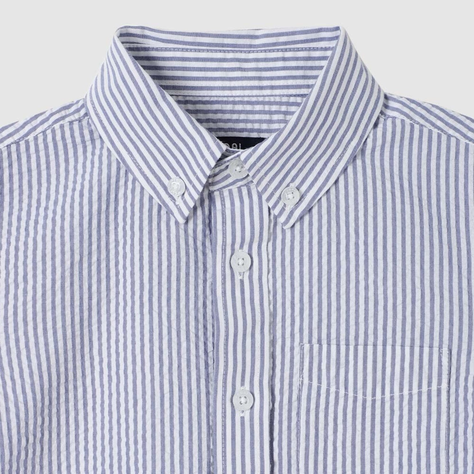 pedal Blue Seersucker Button Up Shirt