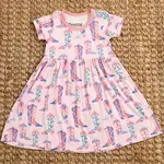 Pink Western Boots Dress