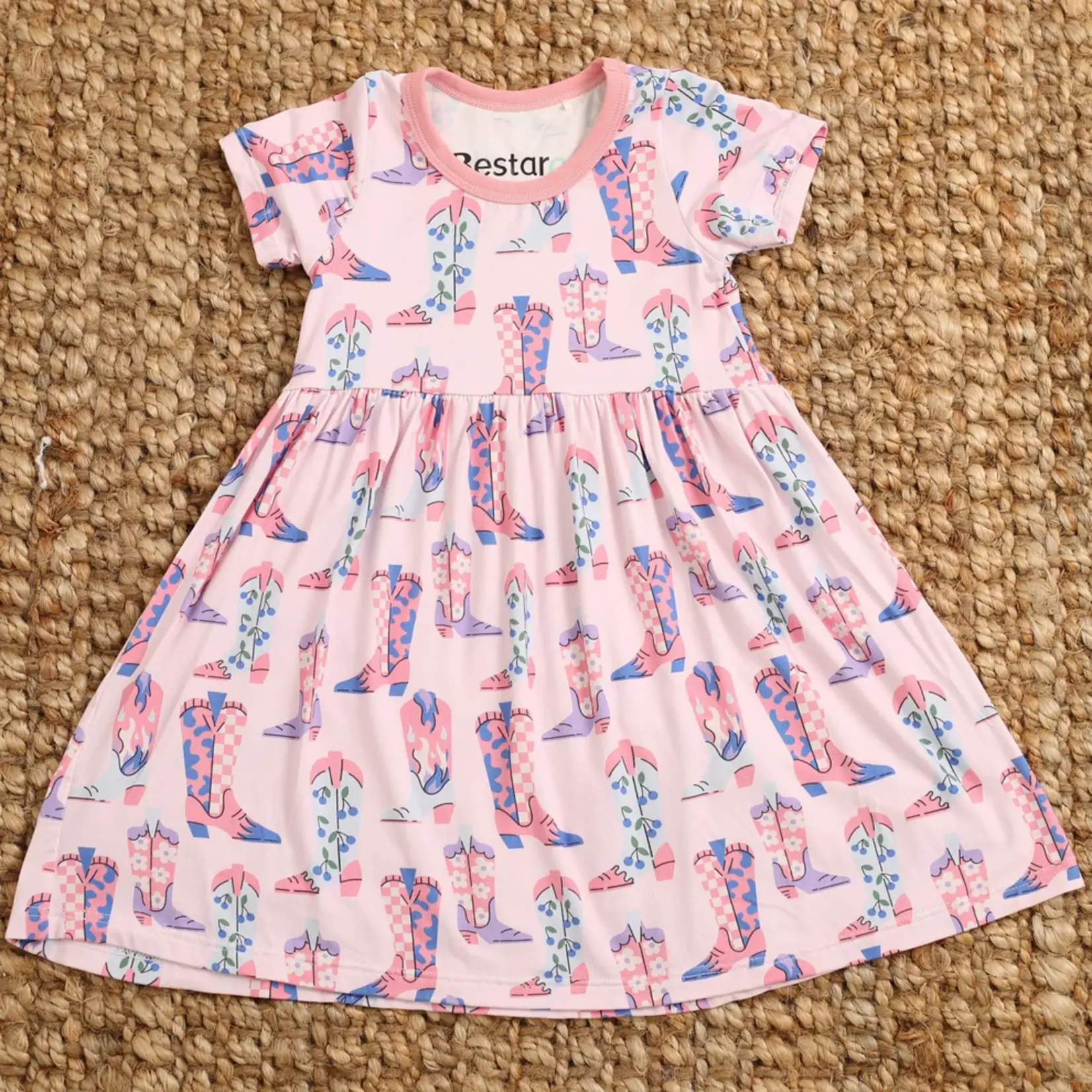 Pink Western Boots Dress