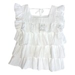 ML Kids White Tiered Ruffle Top