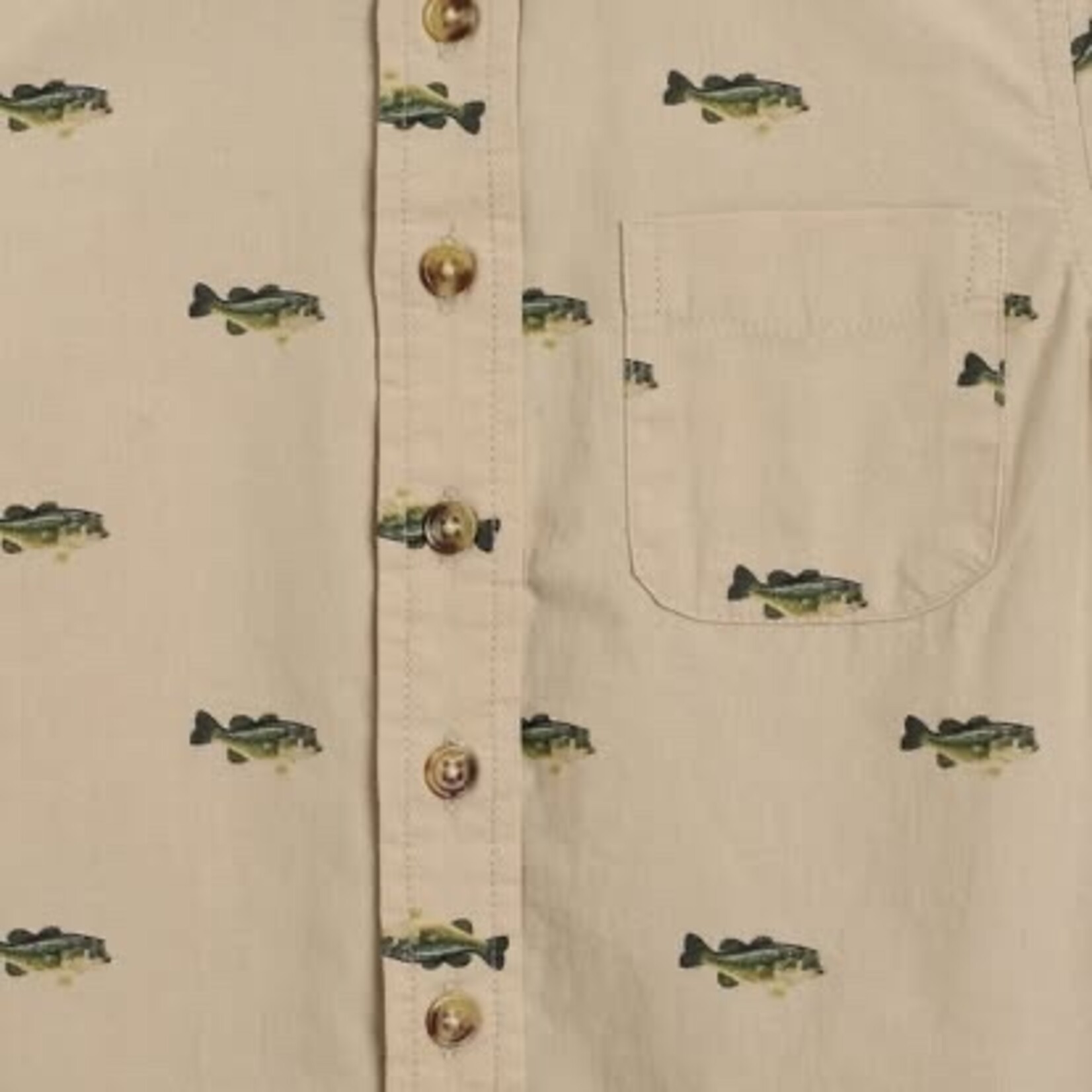 pedal Bass Fishing Button Up Shirt - Kahki