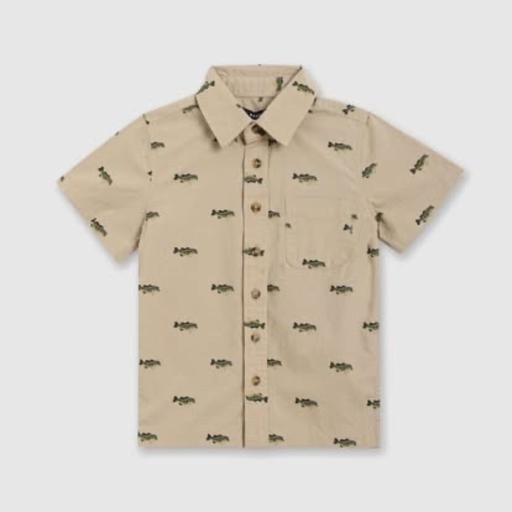 pedal Bass Fishing Button Up Shirt - Kahki