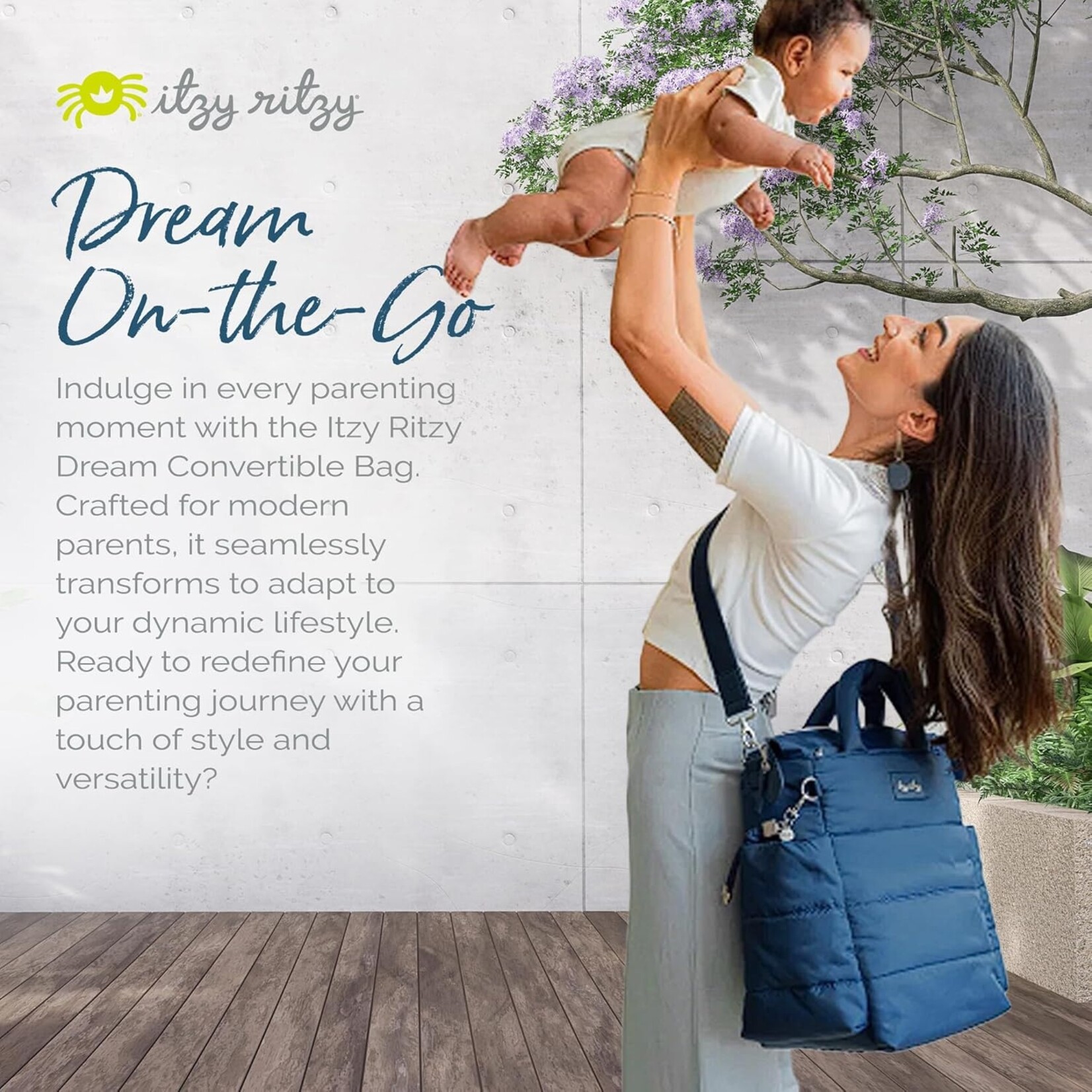 Itzy Ritzy Dream Convertible Sapphire Starlight Diaper Bag