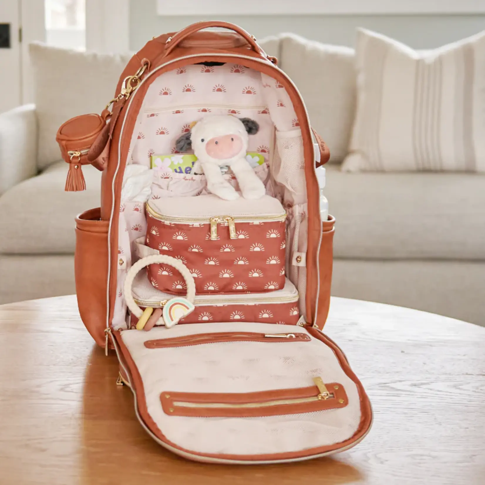 Itzy Ritzy Cognac Boss Plus Backpack Diaper Bag