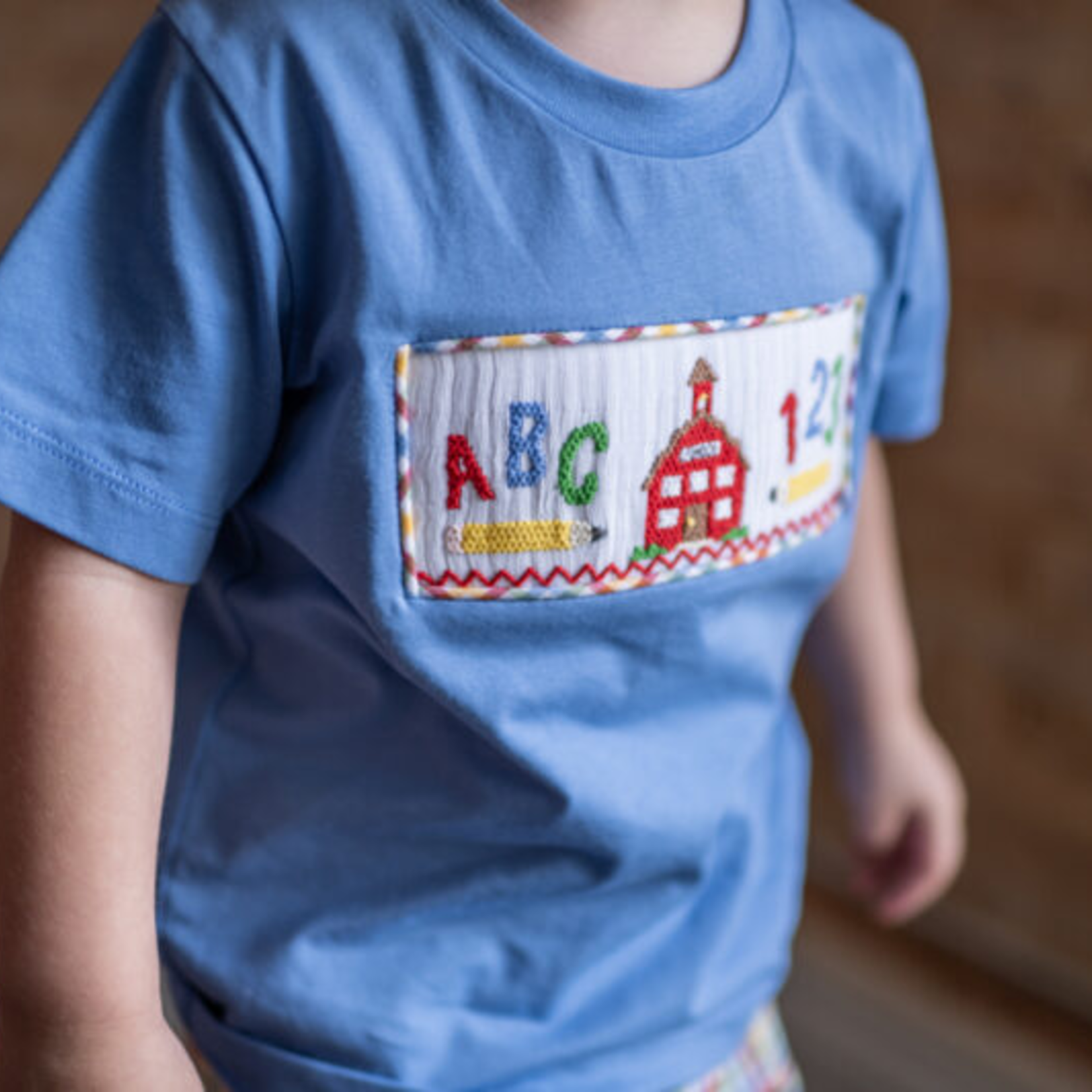 Banana Split School Days Smocked Boys Short Set