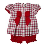 Banana Split Christmas Plaid Girls Bloomer Set