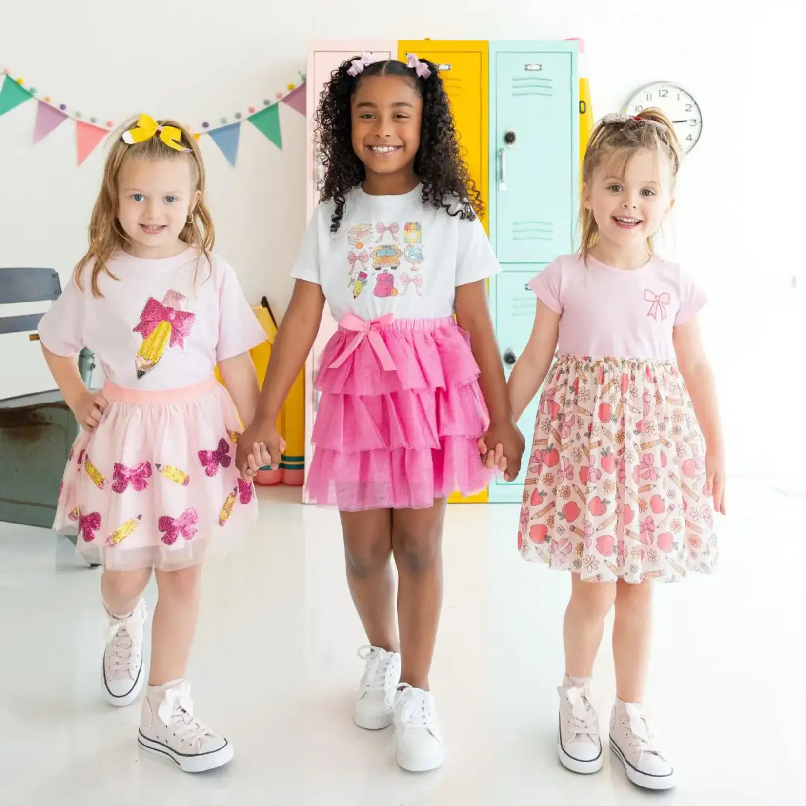 Sweet Wink Pencil Bow Sequin Shirt