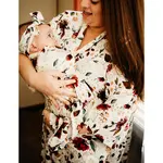 HAHA MAMA Red Rose Maternity Robe