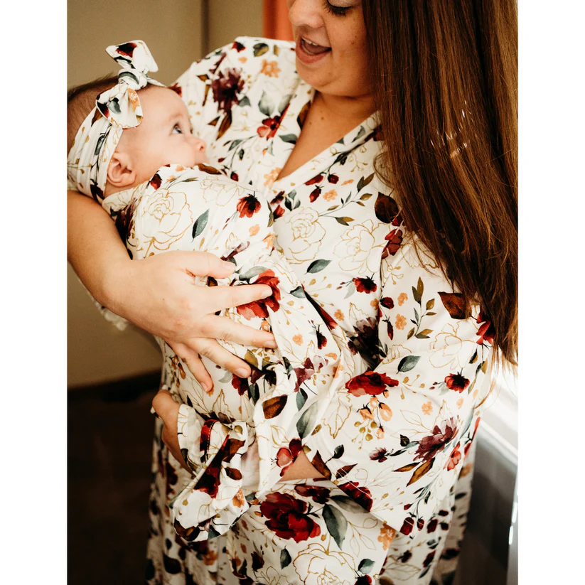 Red Robe For Baby HAHA MAMA Red Rose Maternity Robe - Ruffle Me This