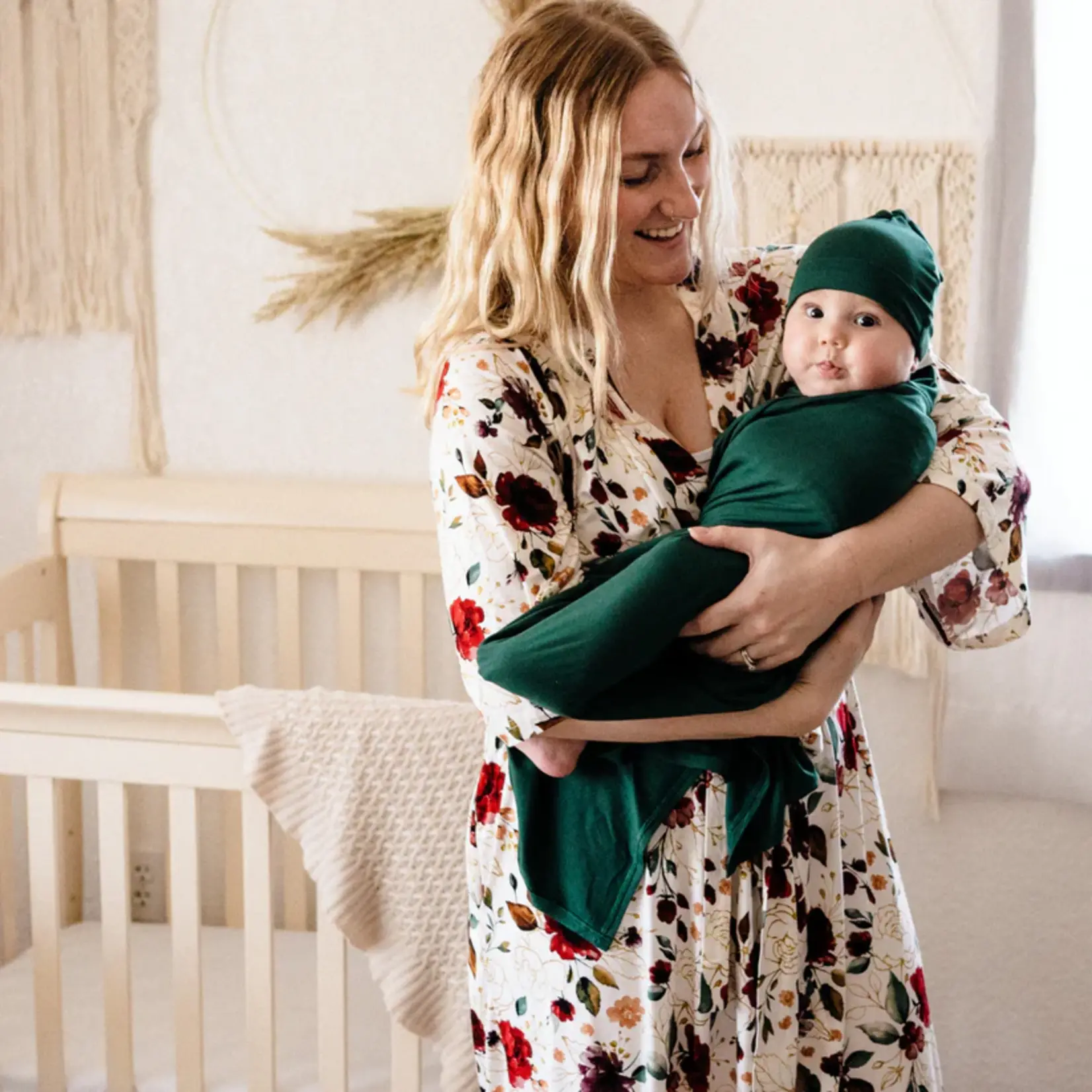 HAHA MAMA Red Rose Maternity Robe