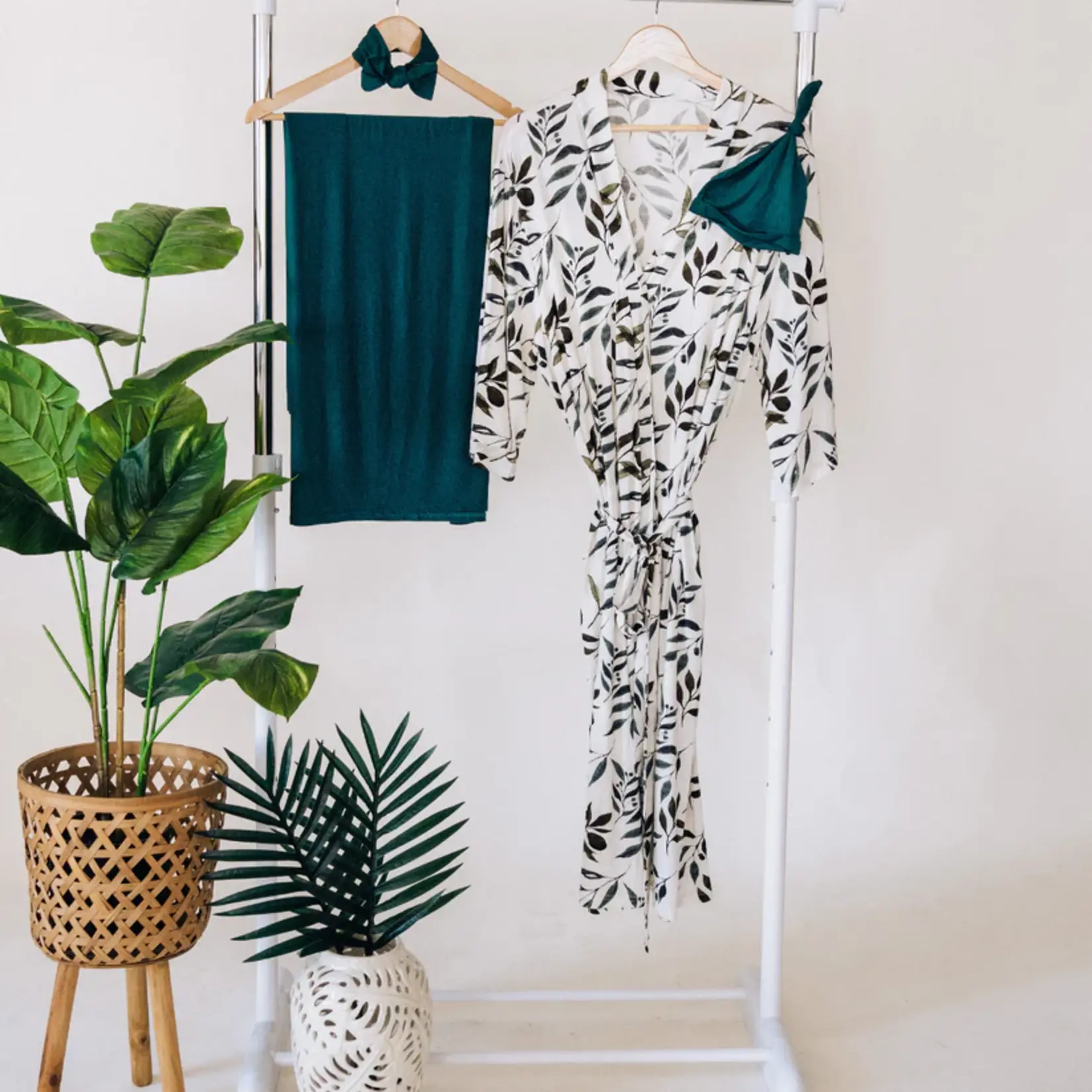HAHA MAMA Emerald Green Swaddle Set