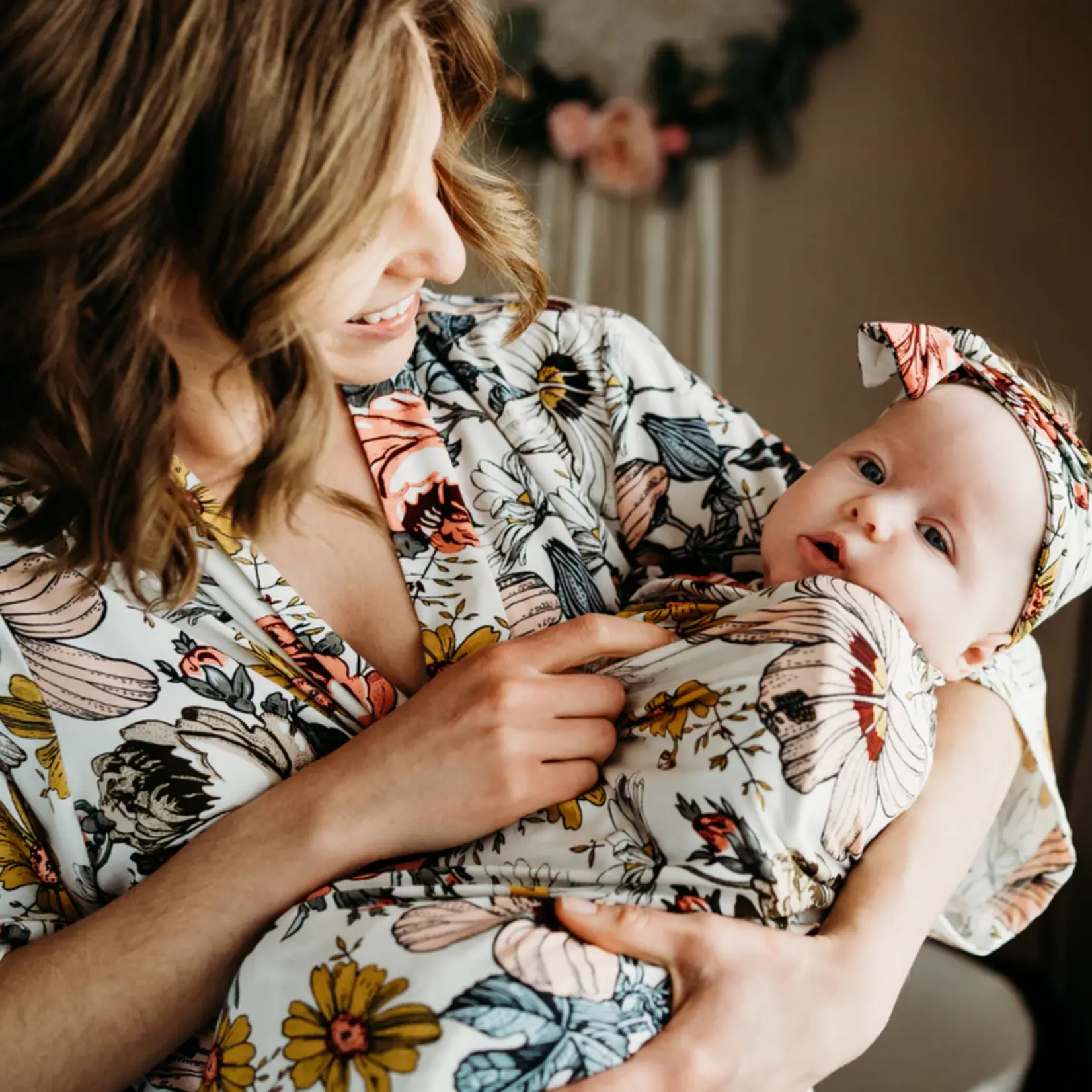 HAHA MAMA Vintage Floral Swaddle Set