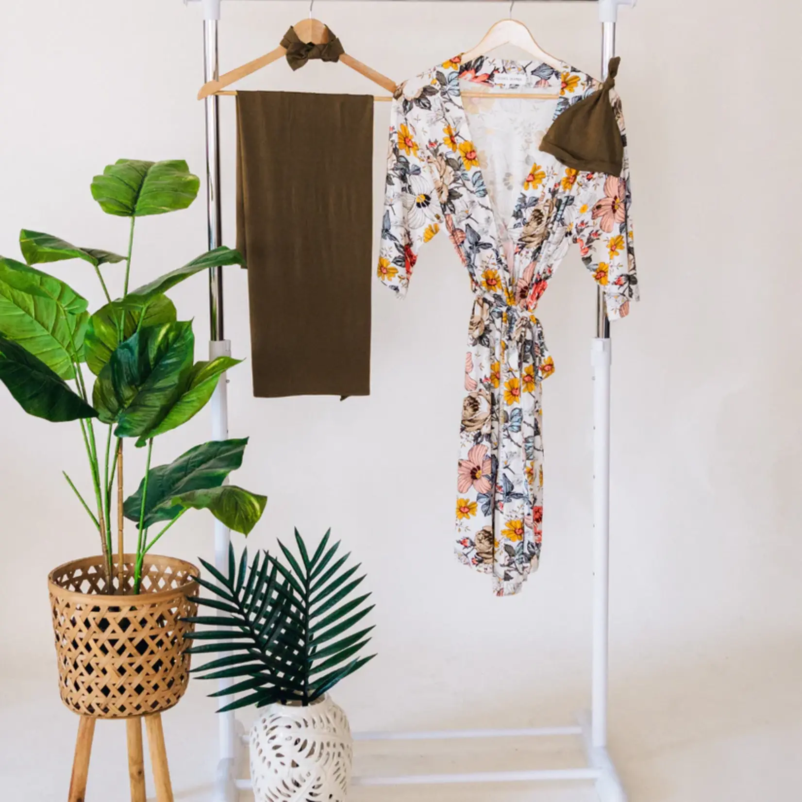 HAHA MAMA Vintage Floral Maternity Robe