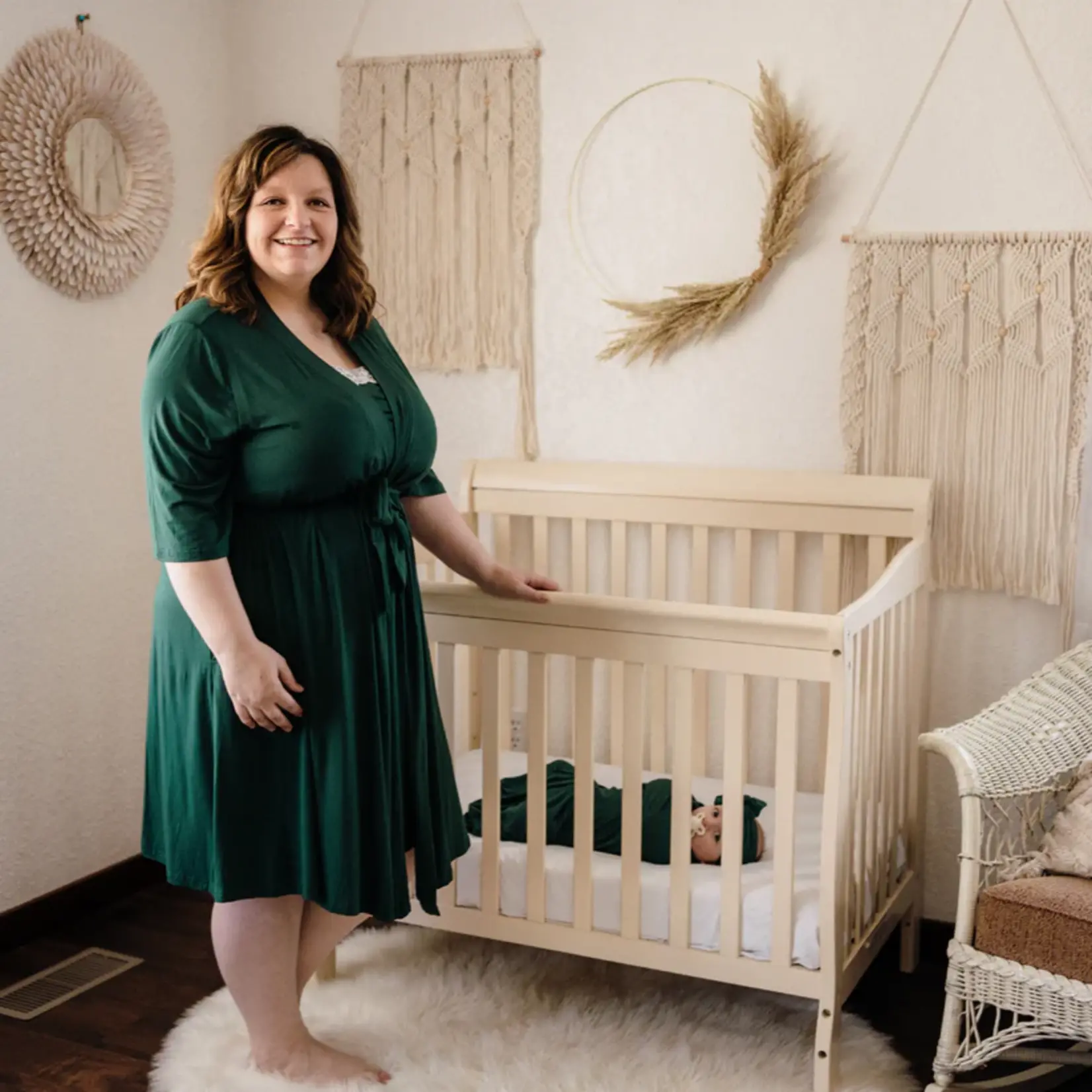 HAHA MAMA Emerald Green Maternity Robe & Gown