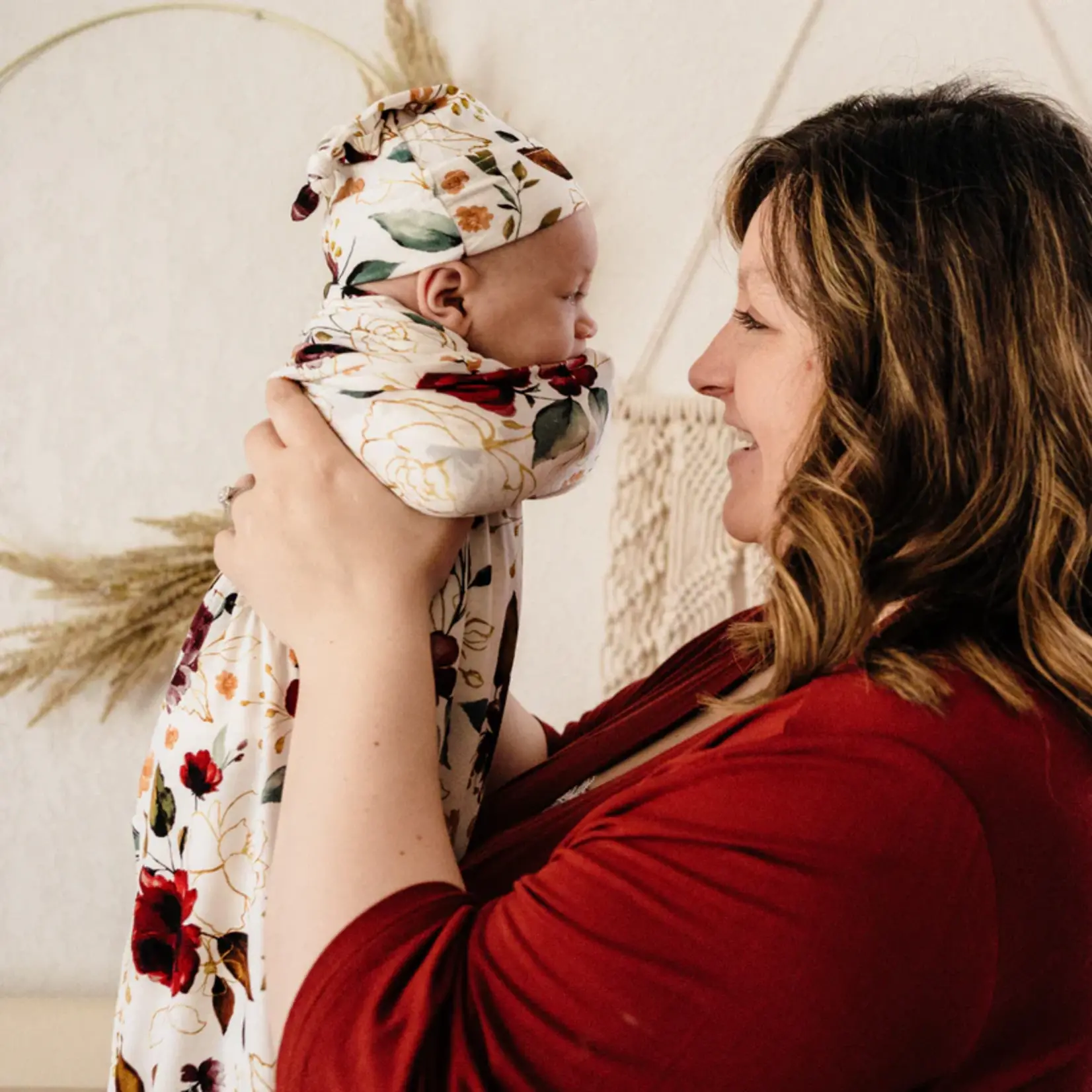 HAHA MAMA Red Brick Maternity Robe & Gown