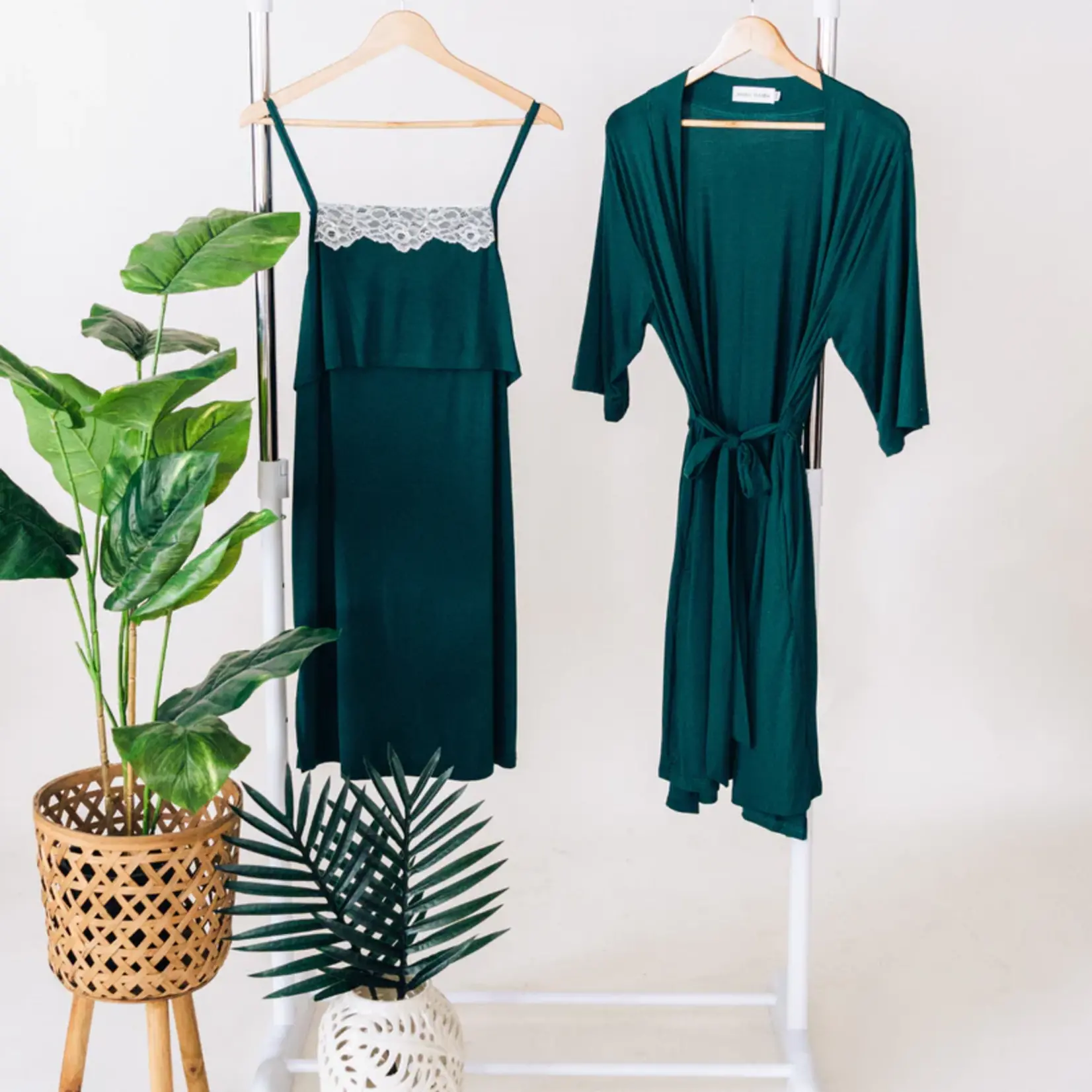 HAHA MAMA Emerald Green Maternity Robe & Gown