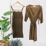 HAHA MAMA Olive Green Maternity Robe & Gown