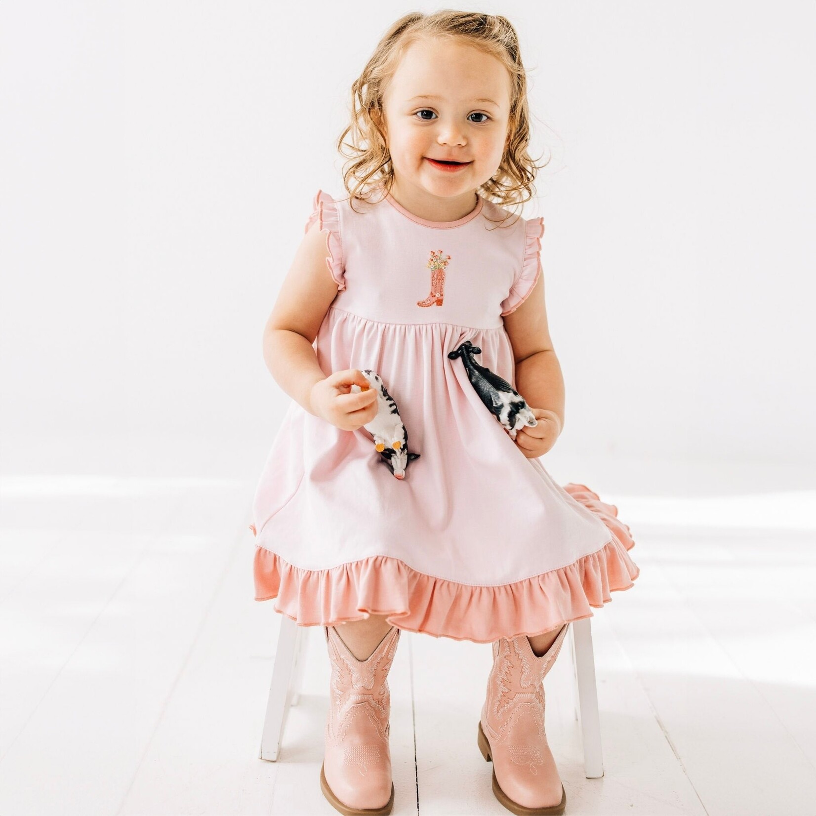Luna & Arlo Boots & Blooms Flutter Dress