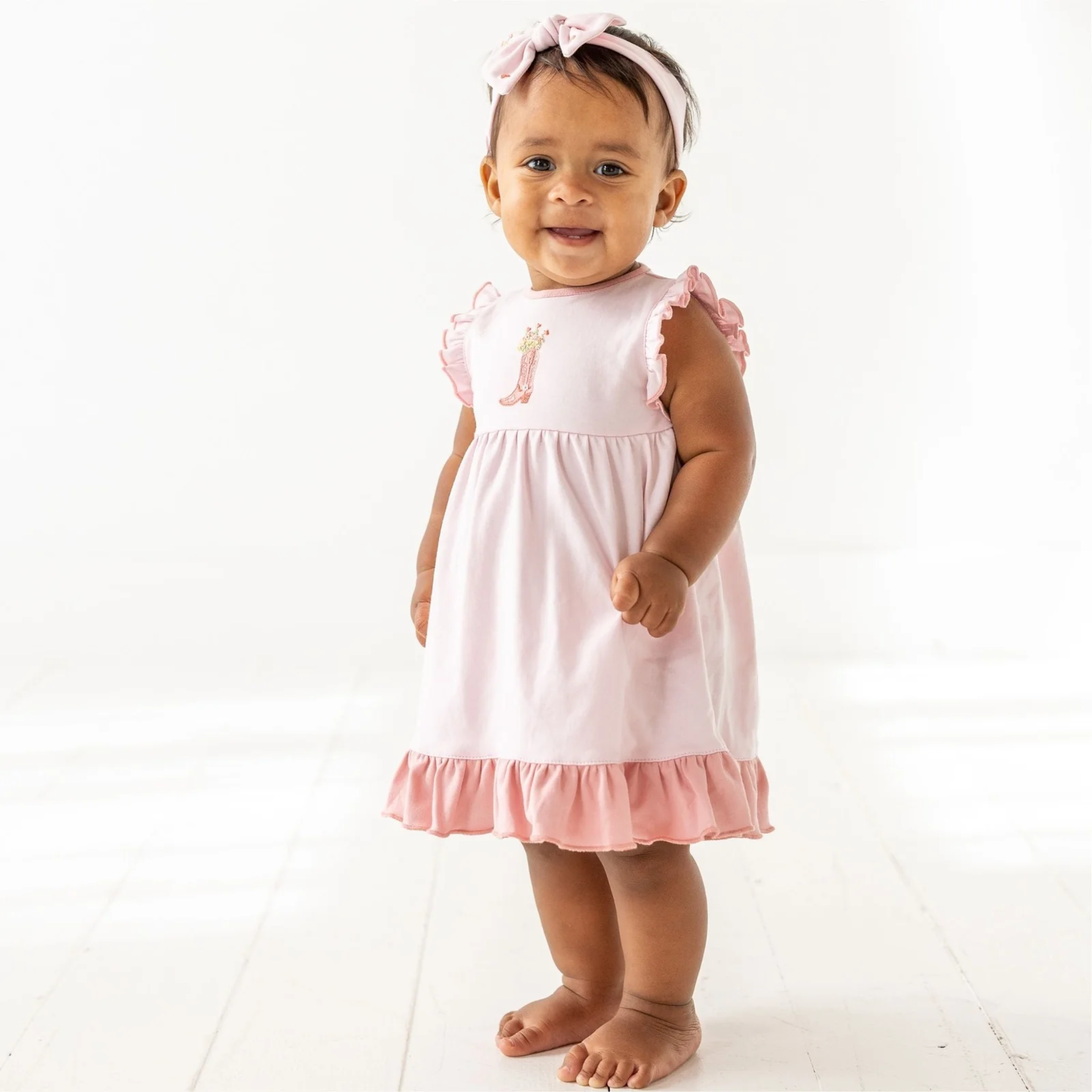 Luna & Arlo Boots & Blooms Flutter Dress