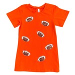 ML Kids Orange Football Sequin Dress