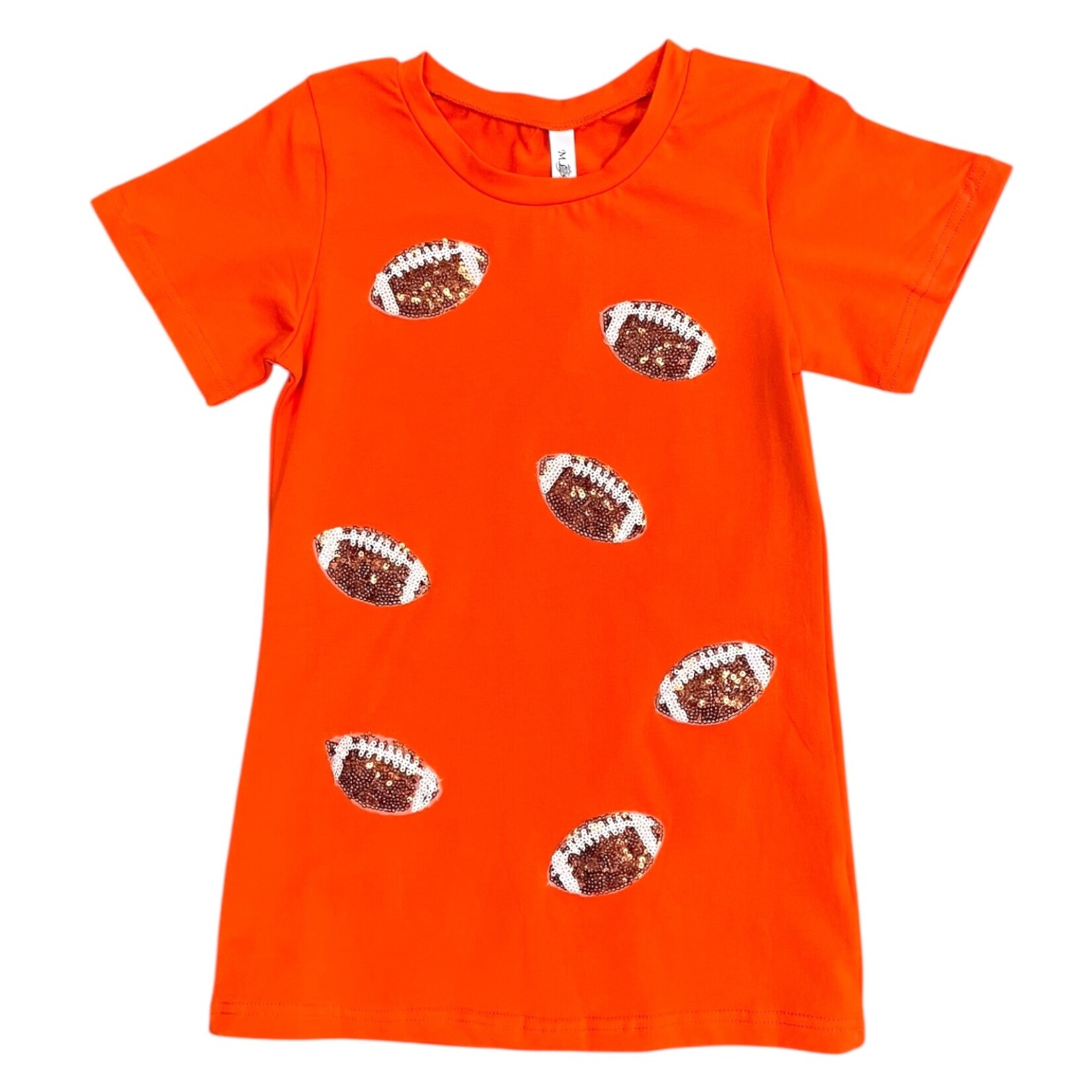 ML Kids Orange Football Sequin Dress