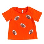 ML Kids Orange Football Sequin Shirt