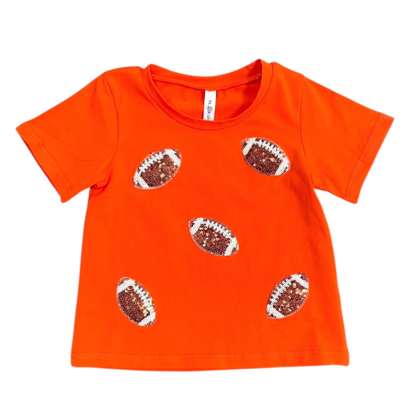 ML Kids Orange Football Sequin Shirt