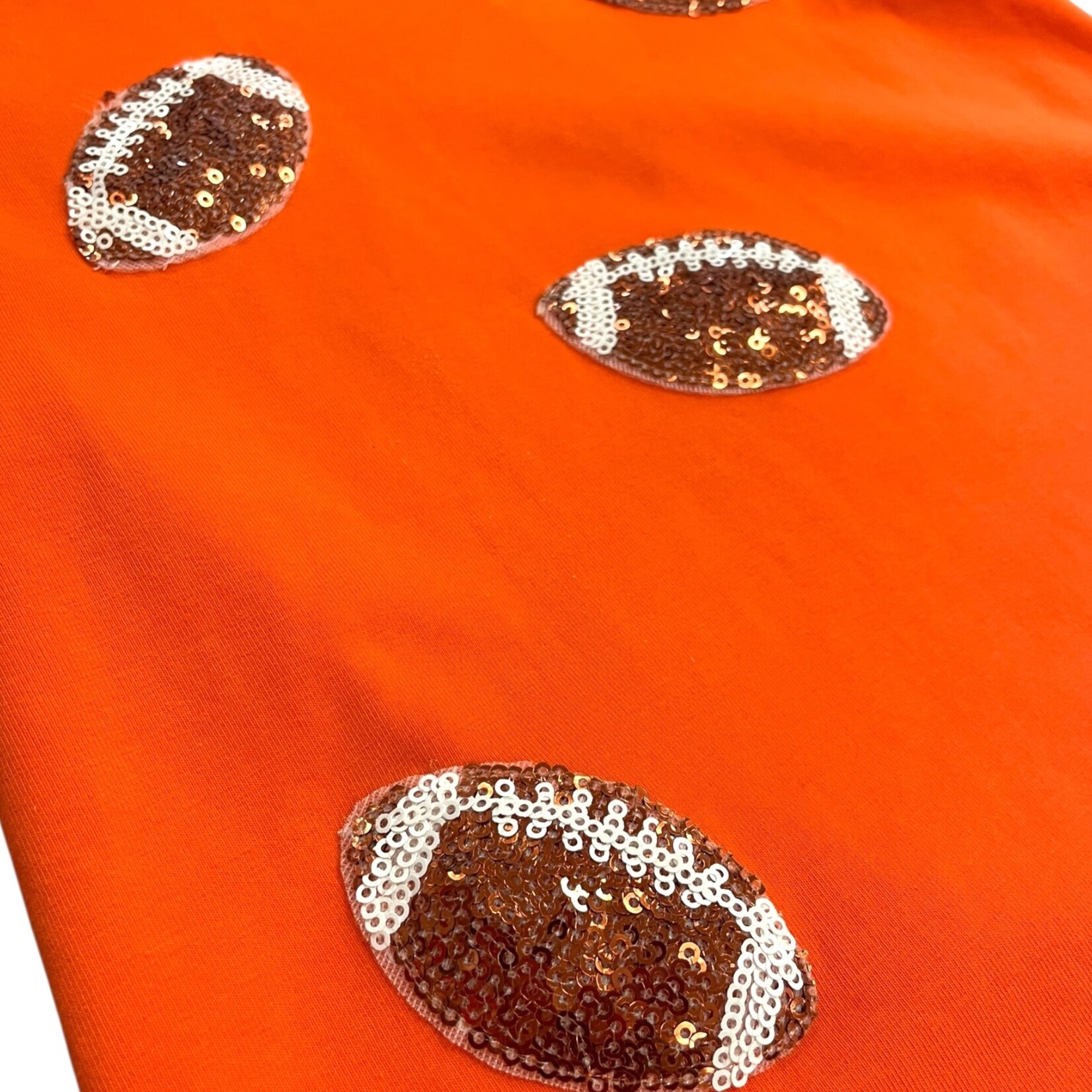 ML Kids Orange Football Sequin Shirt