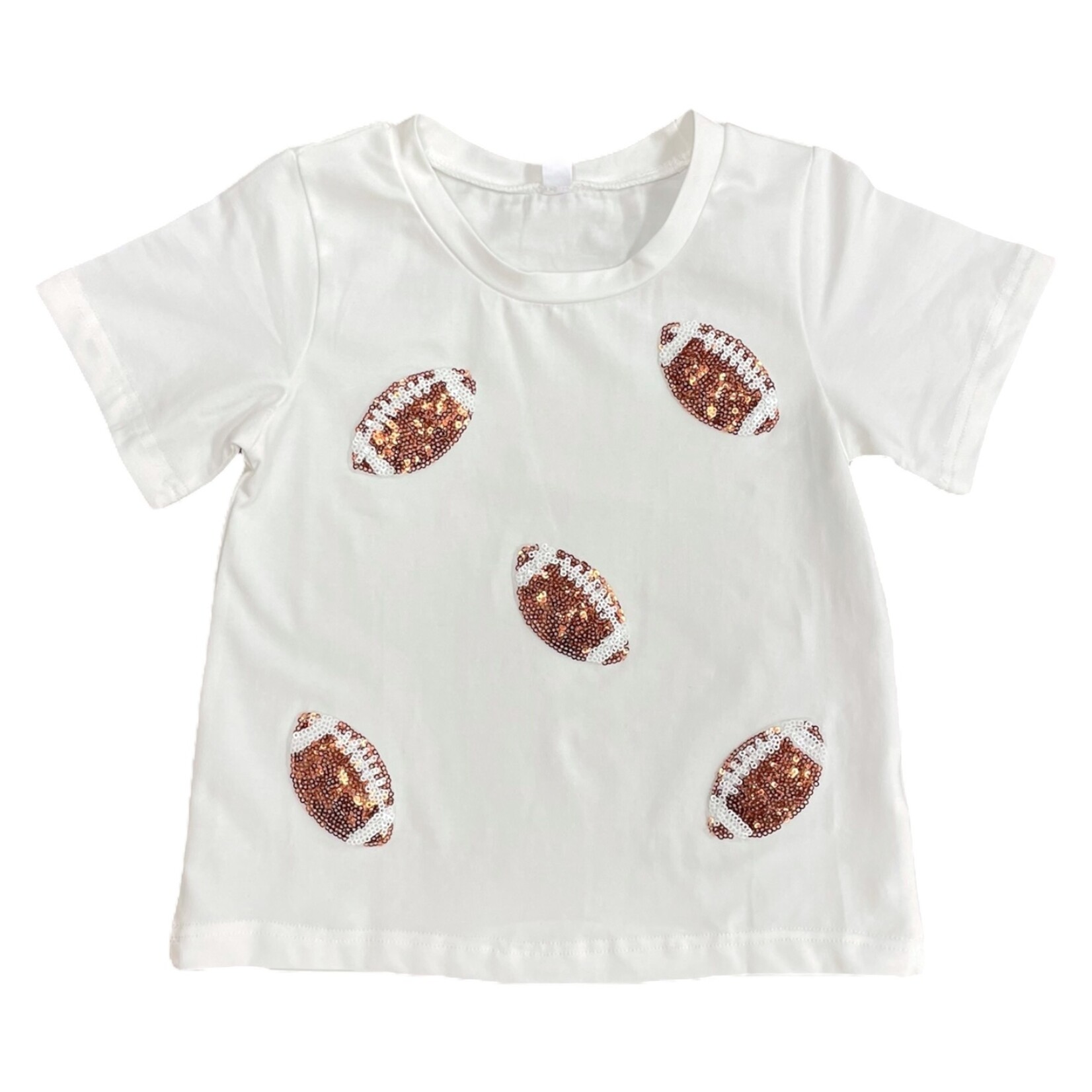 ML Kids White Football Sequin Shirt