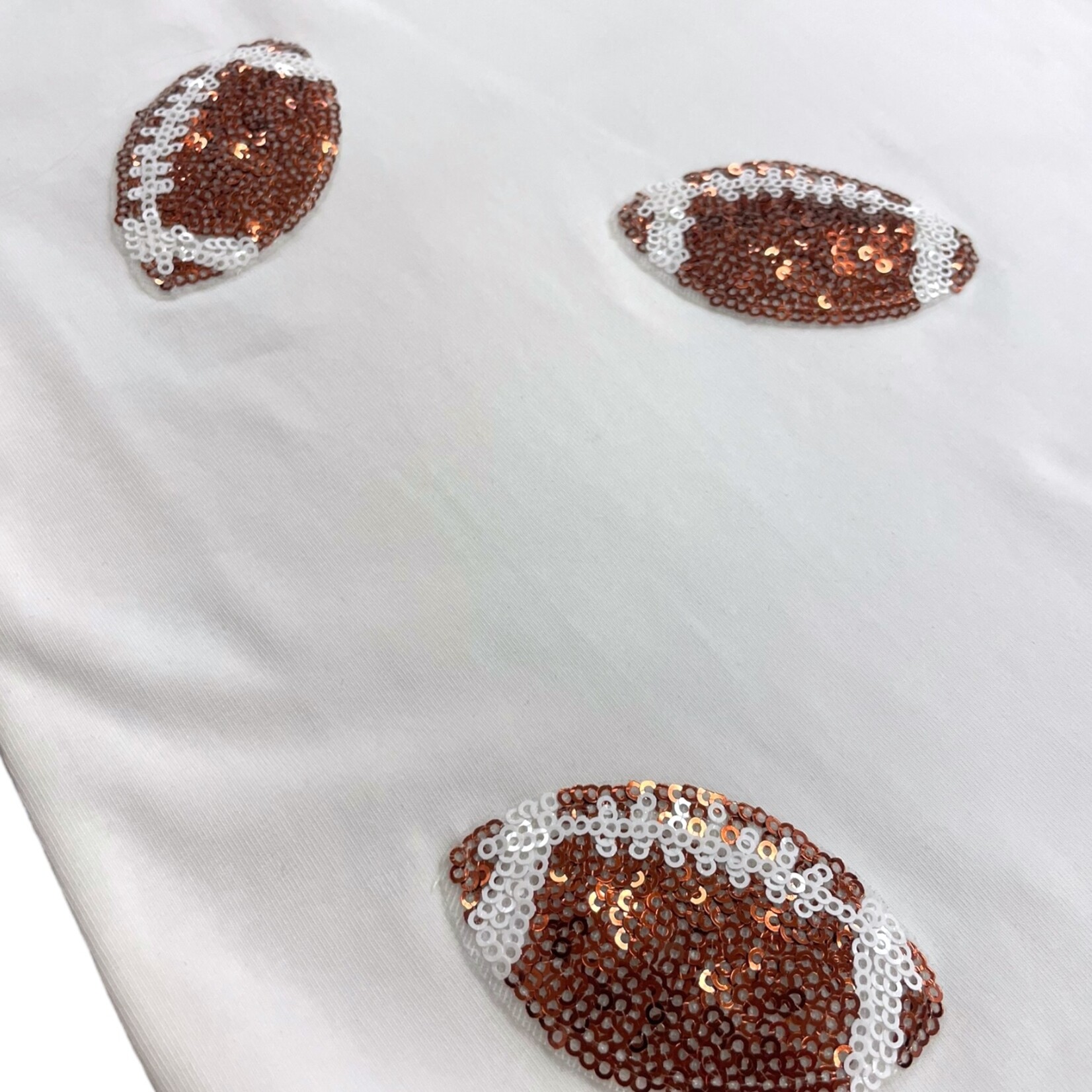 ML Kids White Football Sequin Shirt