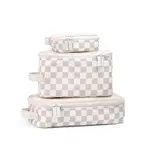 Itzy Ritzy Taupe Checkerboard Packing Cubes