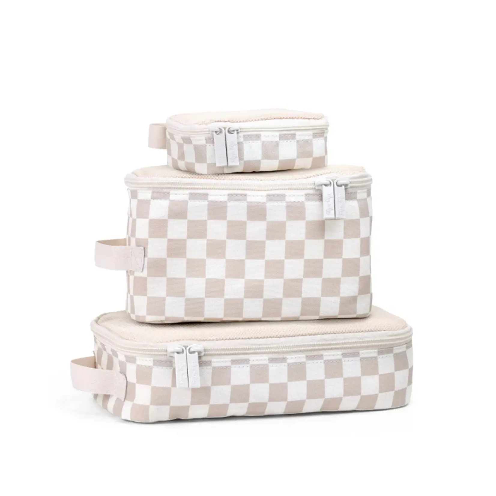 Itzy Ritzy Taupe Checkerboard Packing Cubes