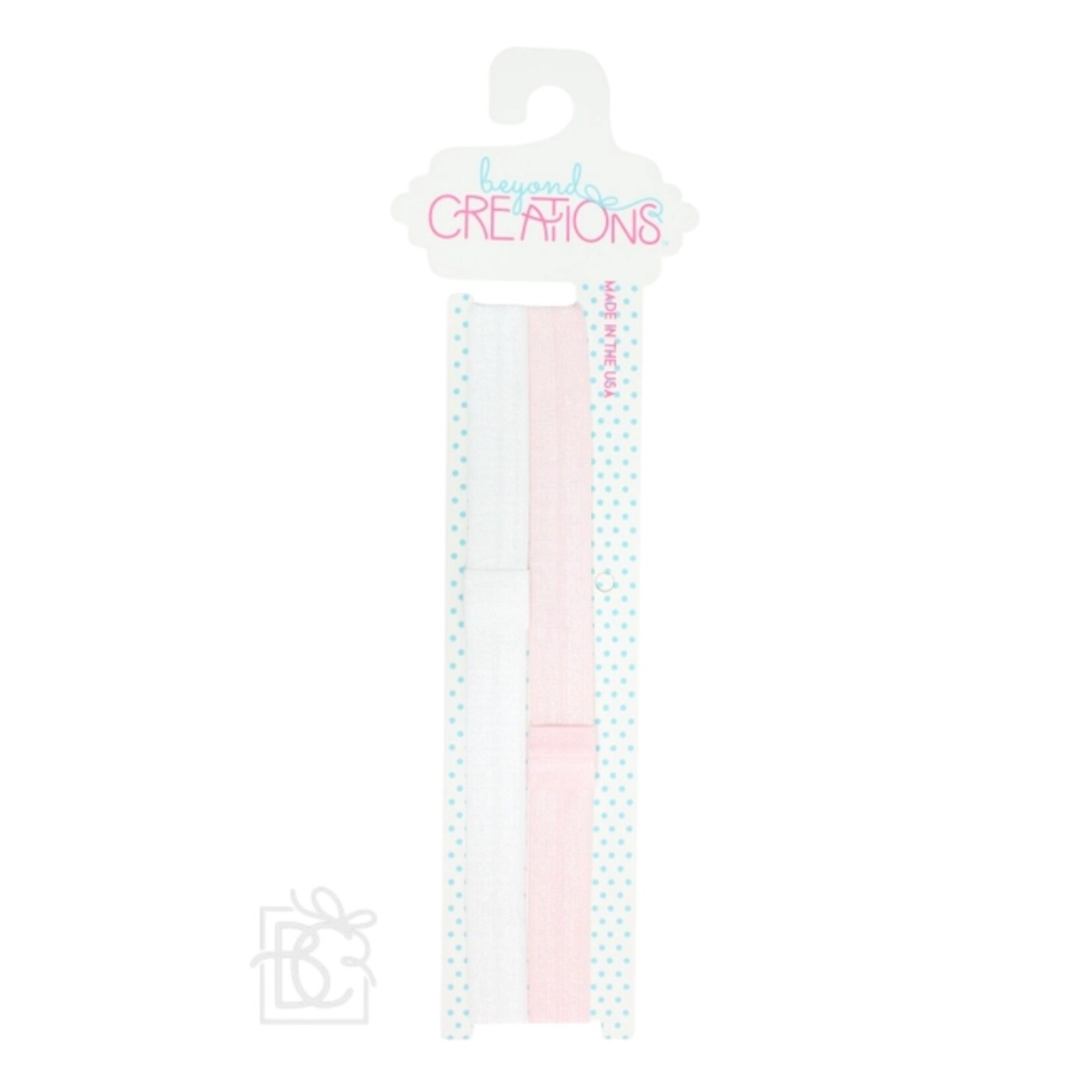 Elastic Headband 2pk Pink/White