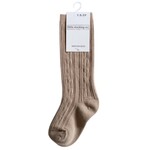 Oat Cable Knit Knee High Socks