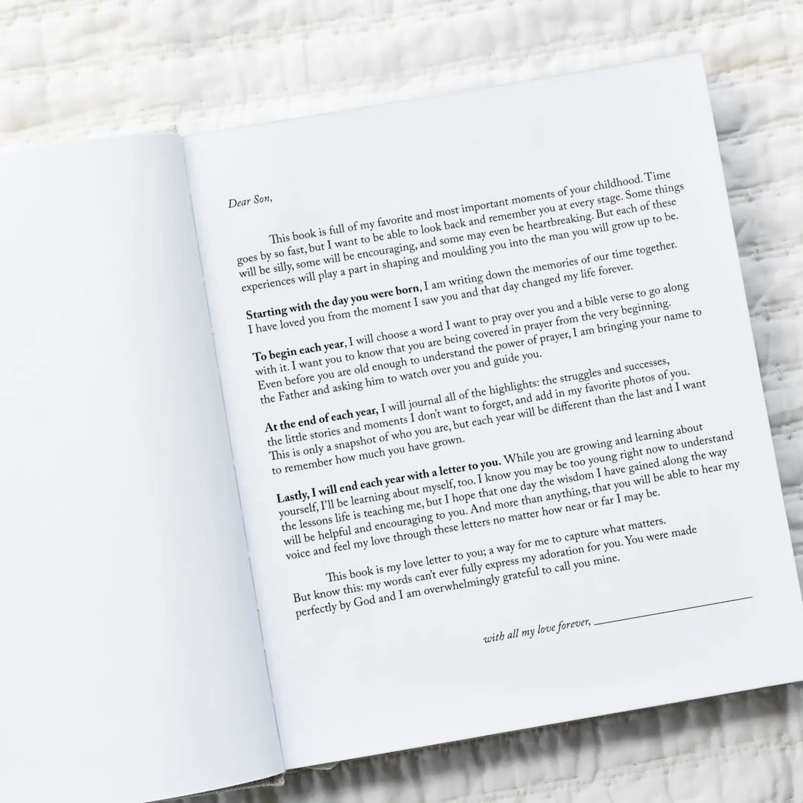 Duncan & Stone Paper Co. Dear Son Prayer Journal