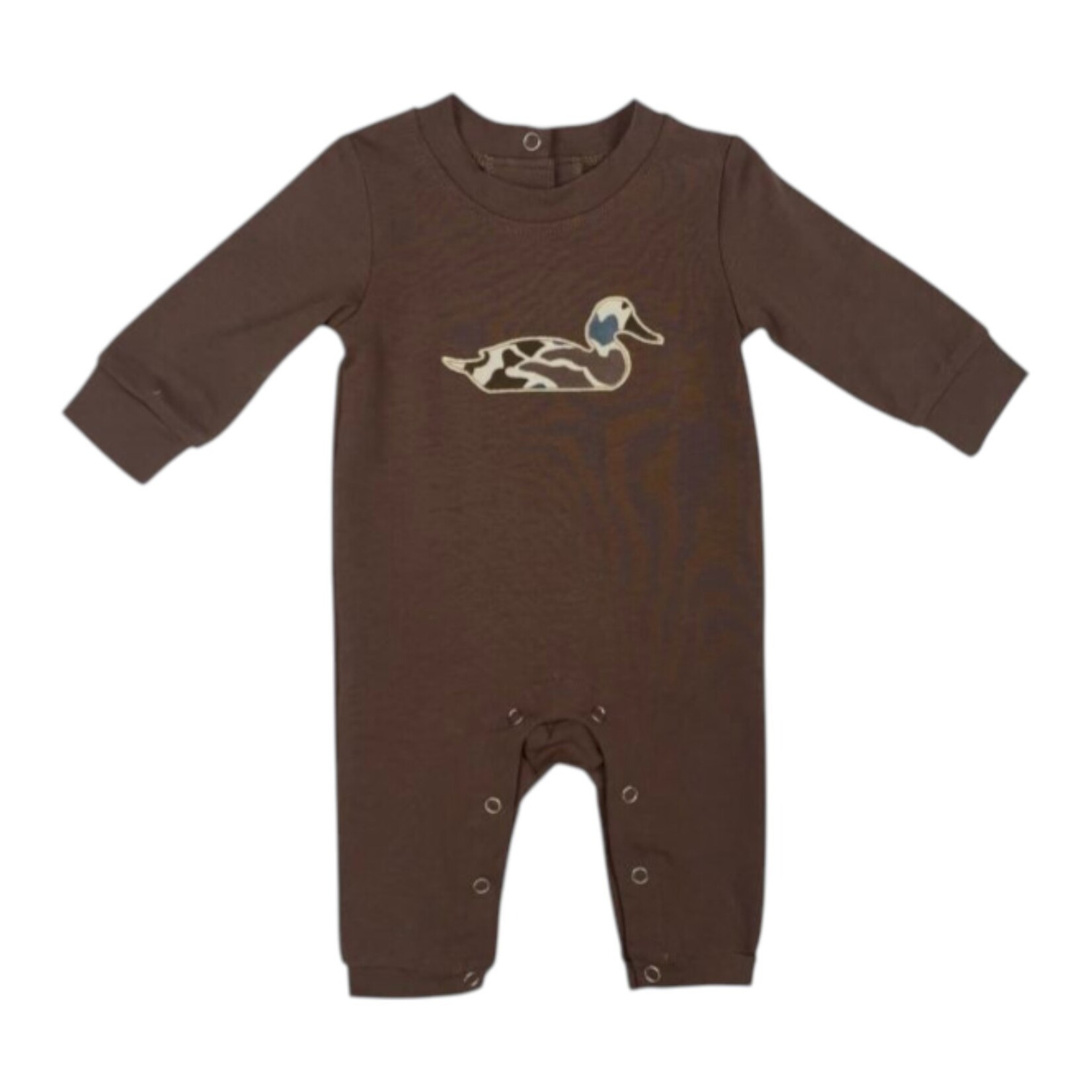 Banana Split Camo Duck Applique Romper