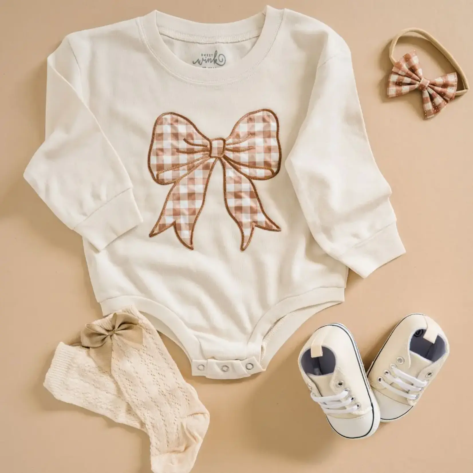Sweet Wink Gingham Bow Romper