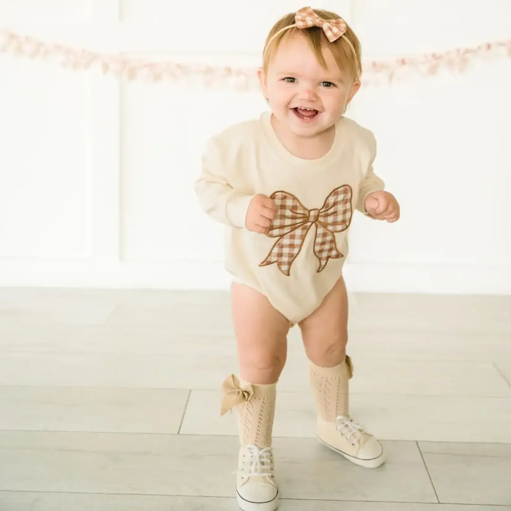 Sweet Wink Gingham Bow Romper